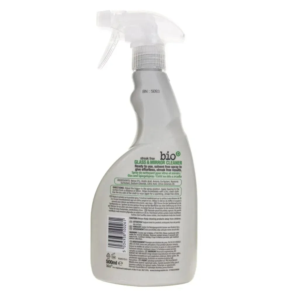 Bio-D Glas- og spejlrengøringsmiddel (500 ml)