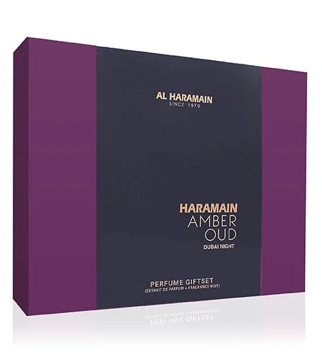 Amber Oud Dubai Night gavesæt unisex parfumeekstrakt 75 ml + parfumeekstrakt 30 ml + body mist 200 ml