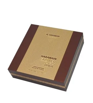 Al Haramain Amber Oud Extreme Gold Edition gavesæt unisex parfumeekstrakt 75 ml + parfumeekstrakt 30 ml + deospray