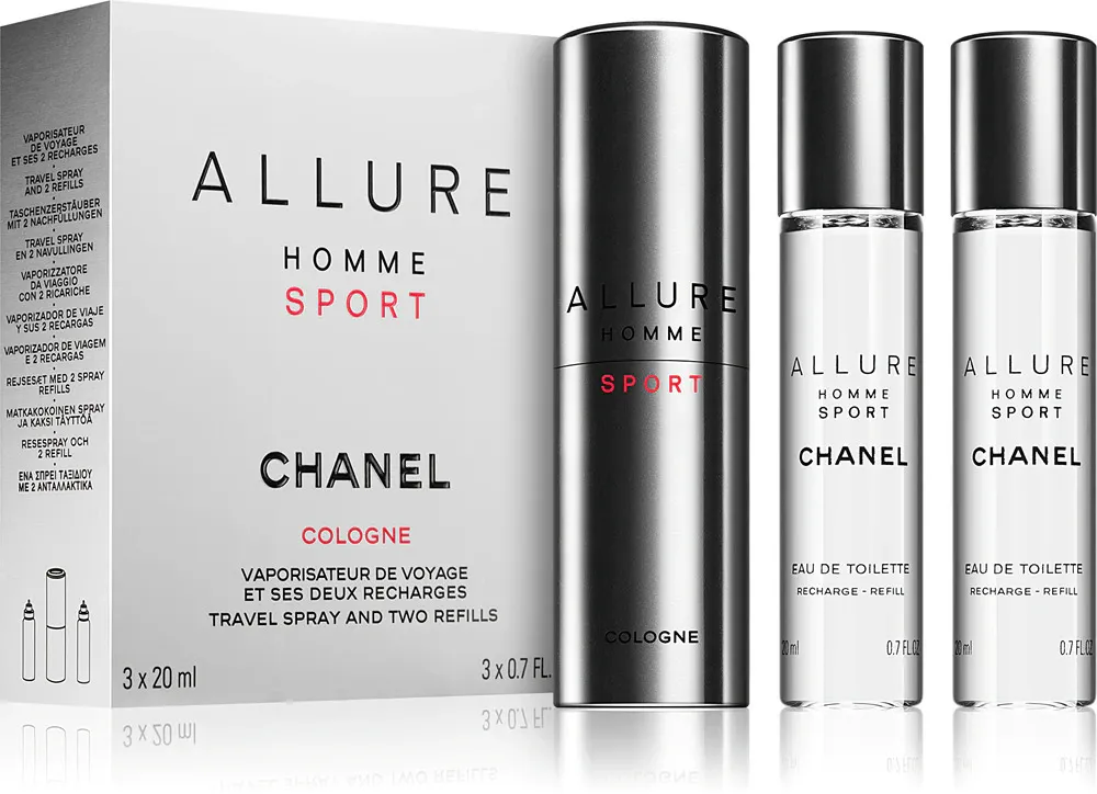 Allure Homme Sport EDC genopfyldelig 20 ml + EDC refill 2 x 20 ml M 60 ml
