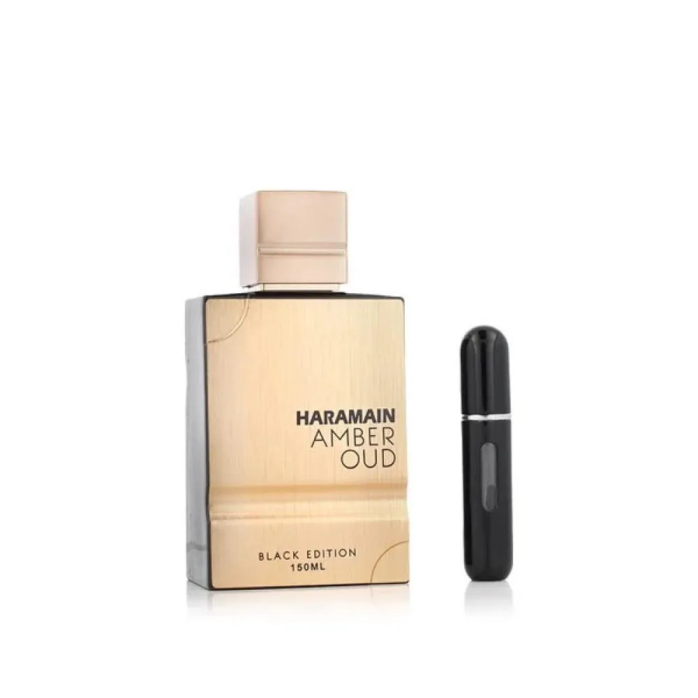Amber Oud Black Edition gavesæt + genopfyldelig parfumeforstøver Eau de Parfum unisex 150 ml