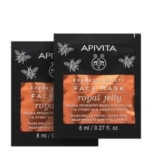 Apivita Express Beauty Face Mask Royal Jelly revitaliserende ansigtsmaske med opstrammende effekt 2x8 ml