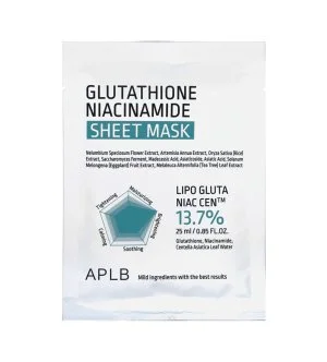 APLB Glutathione Niacinamide sheetmaske, fugtgivende og lysnende
