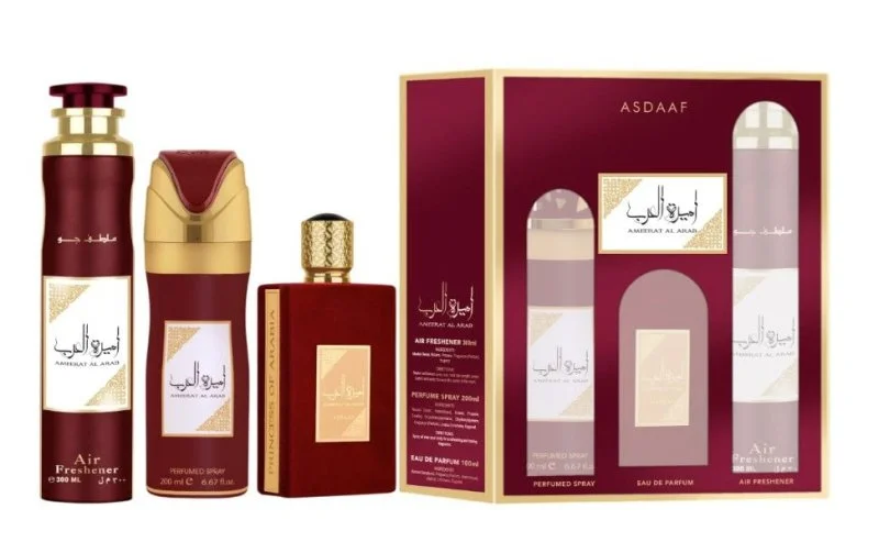 Ameerat Al Arab gavesæt - 100 ml + parfumeret spray 200 ml + rumduft Eau de Parfum 300 ml