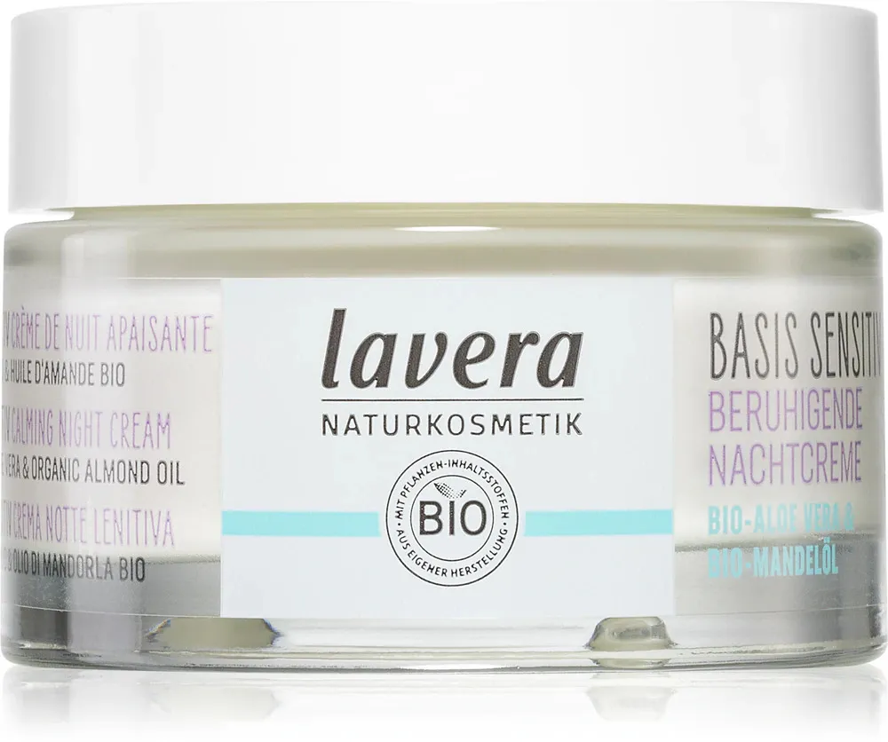 Lavera Basis Sensitiv Beroligende natcreme uden parfume 50 ml