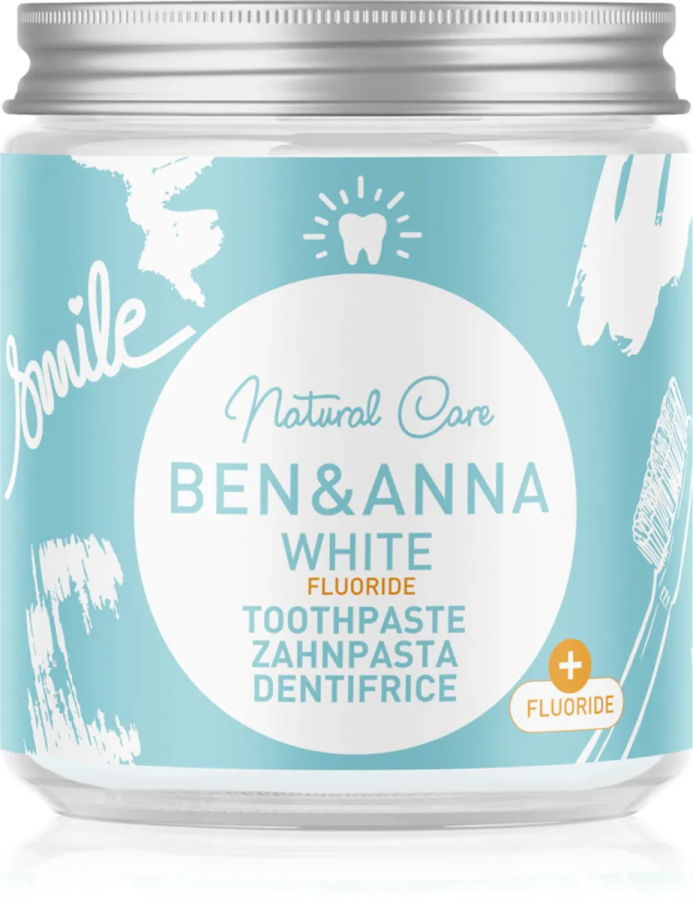 Ben & Anna Whitening tandpasta med fluorid (100 ml) - med kamille og salvie