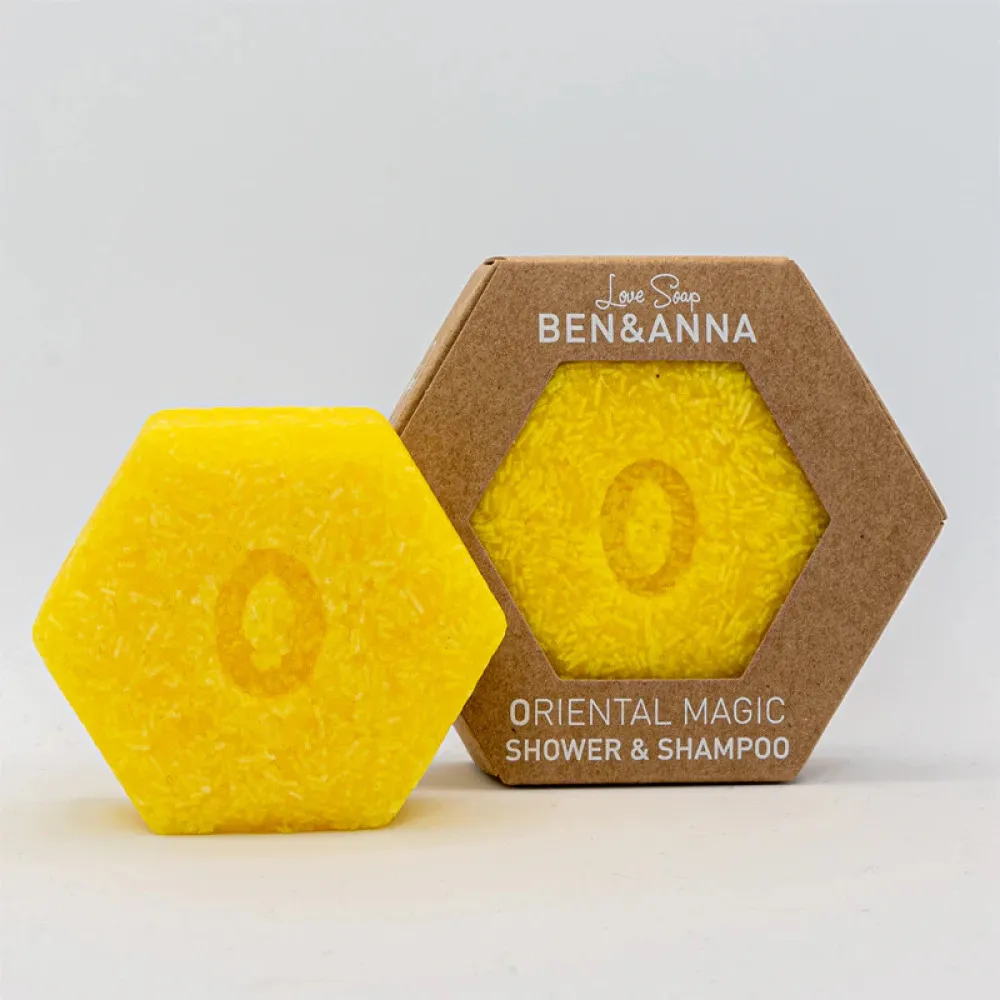 Ben & Anna Plejende fast shampoo til hår og krop 2in1 - Magic of te Orient (60 g)