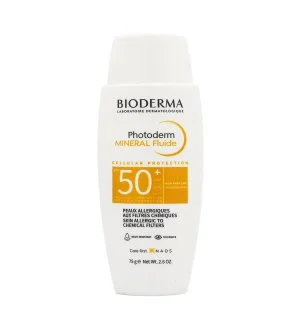 Bioderma Photoderm Mineral Fluide mineral solfluid til sensitiv hud SPF 50+ 75 g