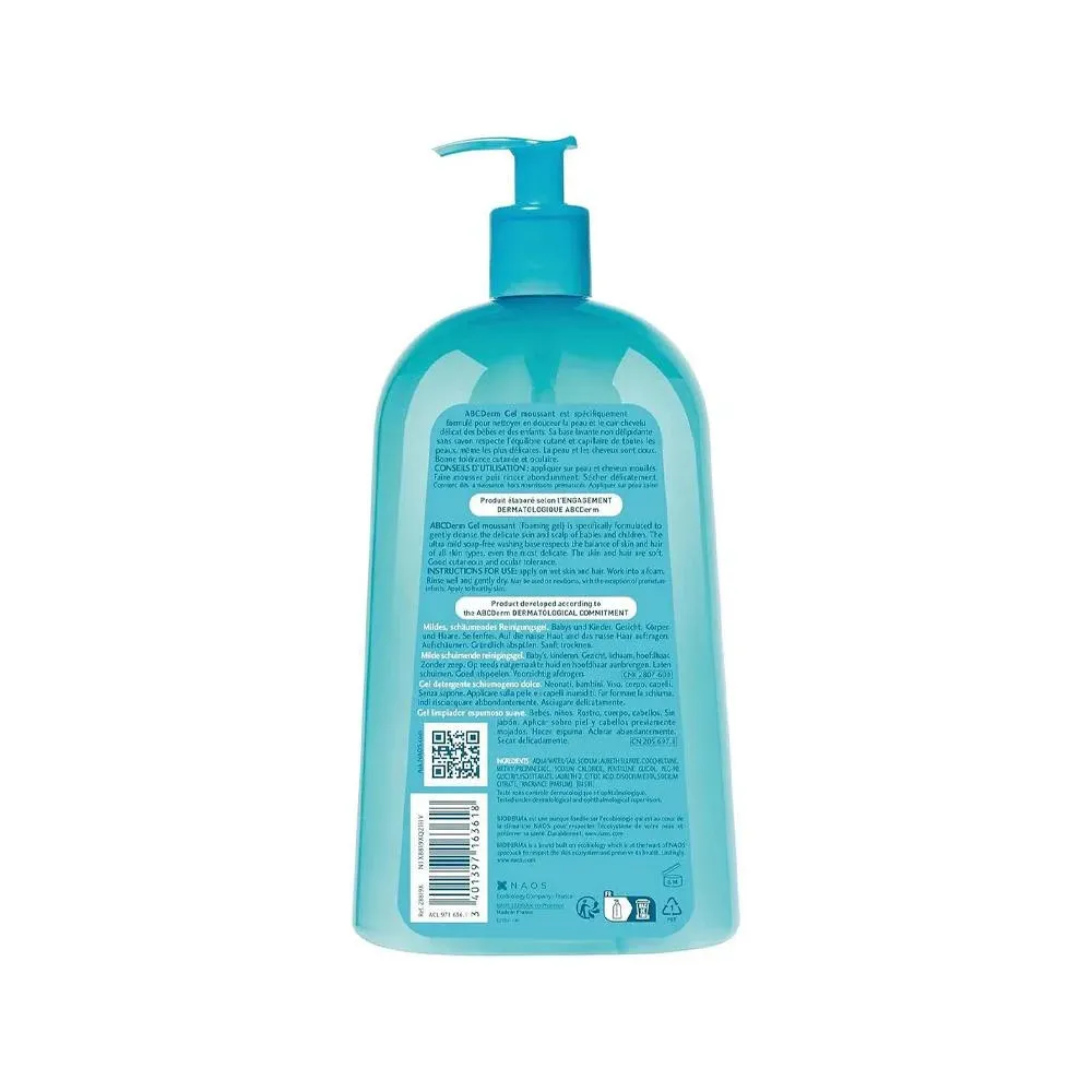 ABCDerm Gel Moussant skånsom rensegel til børn 1000 ml