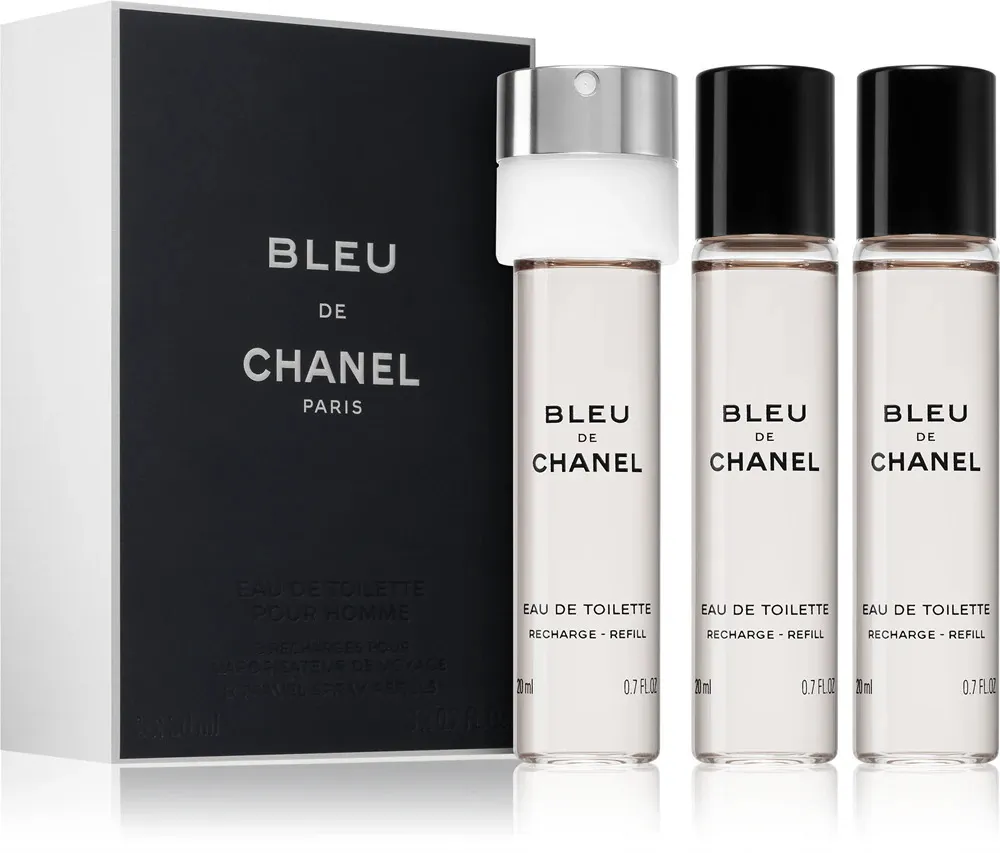 Bleu de Chanel EDT påfyldning 2 x 20 ml + EDT påfyldning med spray 20 ml M 60 ml