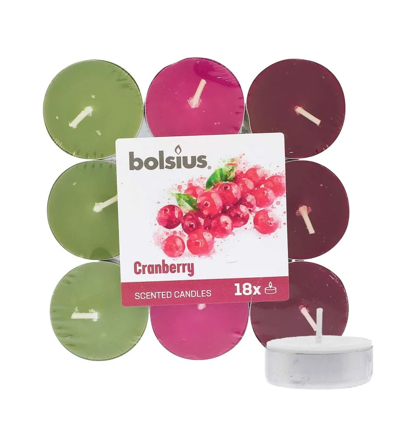 Scented Tealights Cranberry 4h fyrfadslys 18 stk.