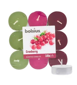 Bolsius Scented Tealights Cranberry 4h fyrfadslys 18 stk.