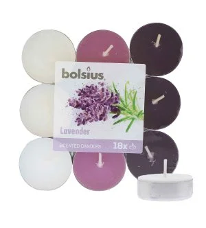 Bolsius Duftende fyrfadslys Lavendel 4 timer 18 stk.