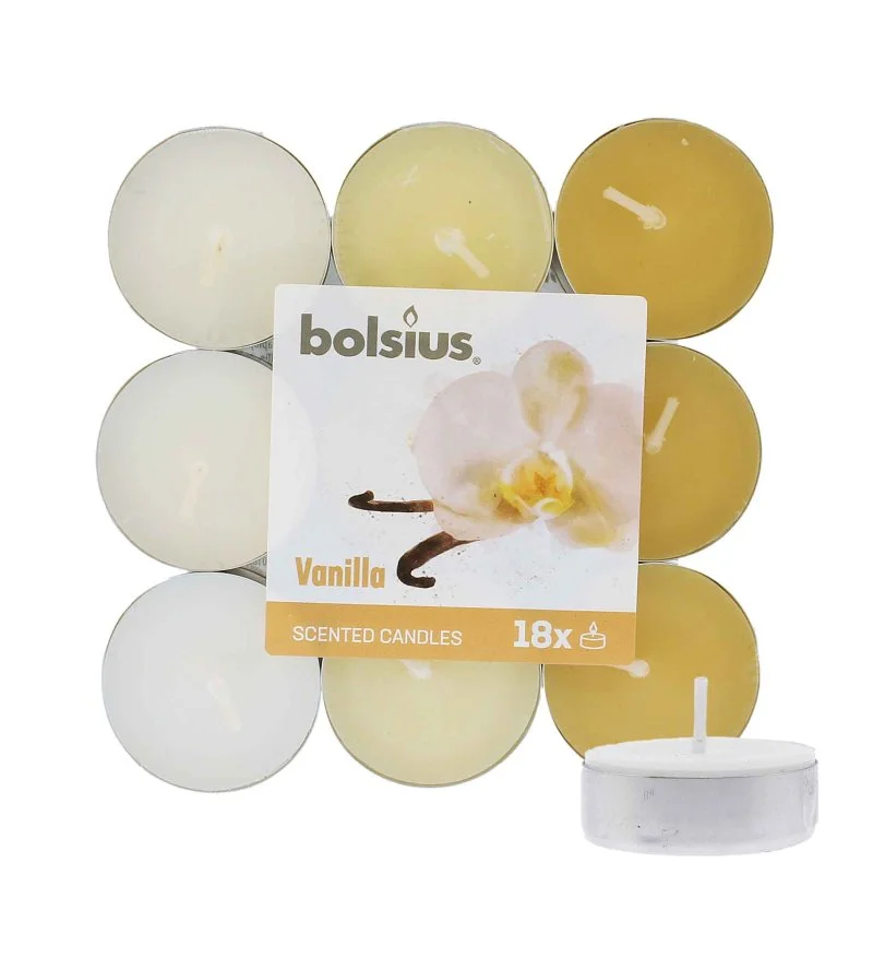 Scented Tealights Vanilla 4h fyrfadslys 18 stk.