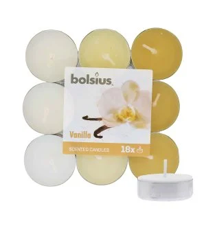 Bolsius Scented Tealights Vanilla 4h fyrfadslys 18 stk.