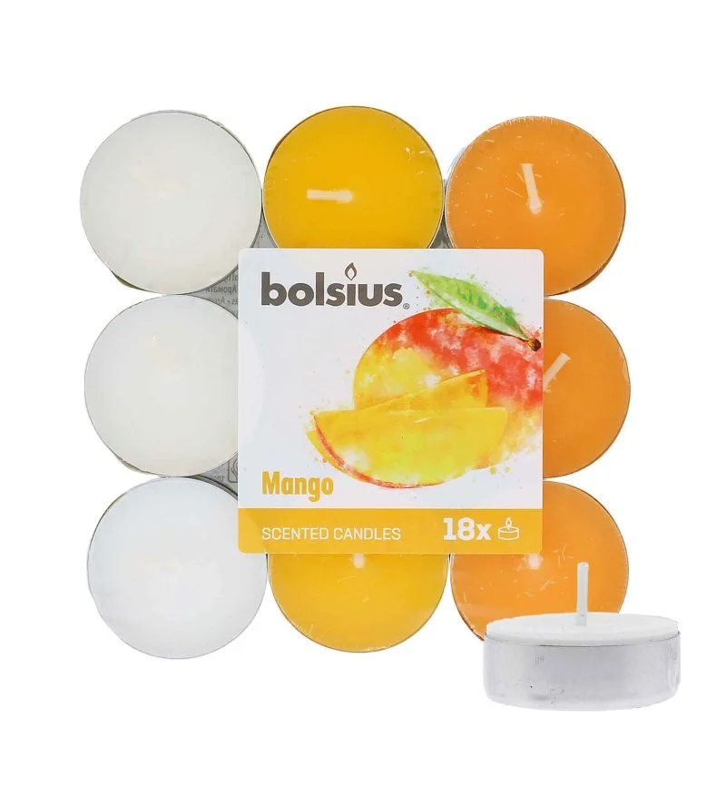 Scented Tealights Mango 4h fyrfadslys 18 stk.