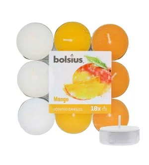 Bolsius Scented Tealights Mango 4h fyrfadslys 18 stk.