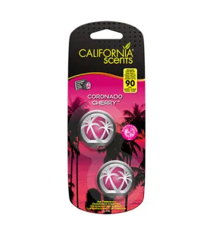 California Scents Mini Diffuser Coronado Cherry duft til bilen 2 x 3 ml