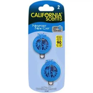 California Scents Mini Diffuser Newport New Car duft til bil 2 x 3 ml