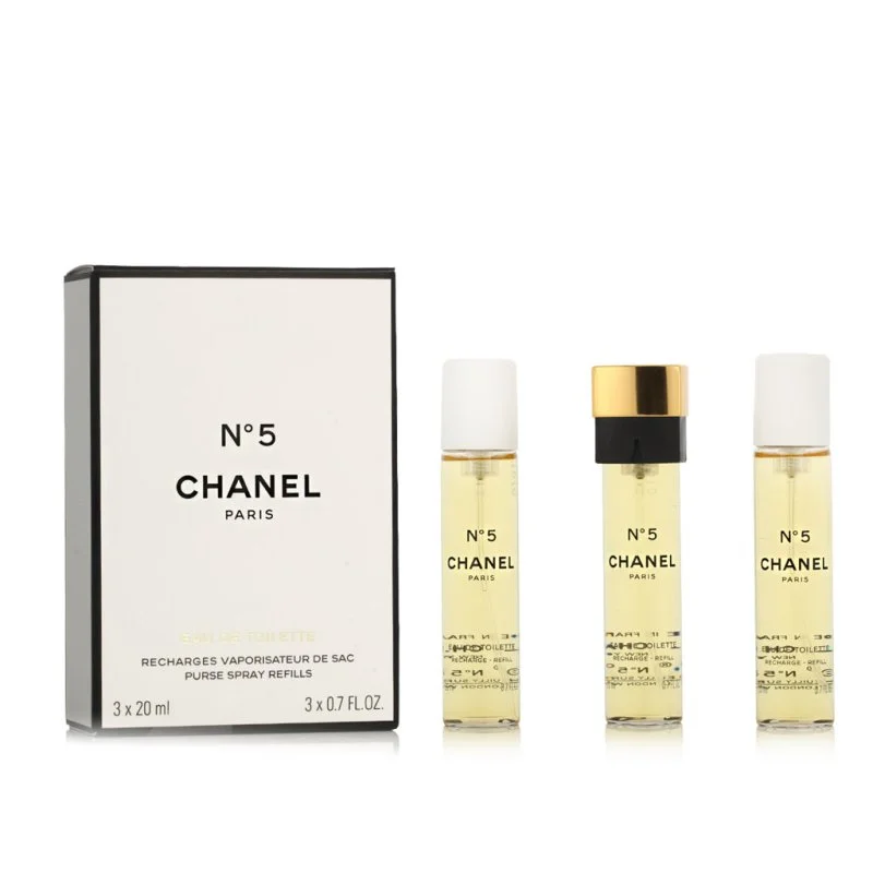 Chanel No 5 3 x 20 ml refill til lommespray eau de toilette til kvinder