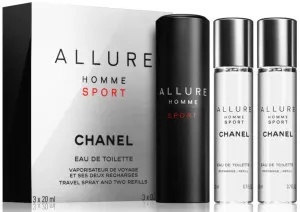 Chanel Allure Homme Sport eau de toilette til mænd 3x20 ml genopfyldelig flakon