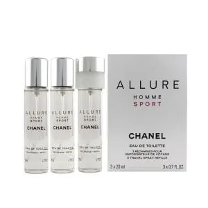 Chanel Allure Homme Sport EDT påfyldning 2 x 20 ml + EDT påfyldning med spray 20 ml M