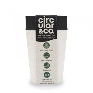 Circular Cup (227 ml) - creme/sort - fra papirkopper til engangsbrug