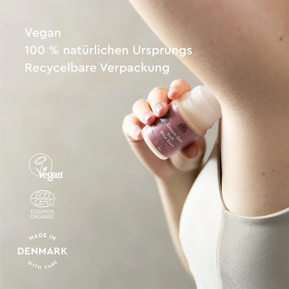 Urtekram Deodorant roll on creme vild rose 50 ml BIO
