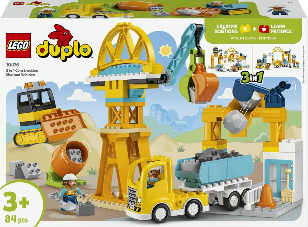 DUPLO® 10476 Byggeplads og køretøjer 3 i 1