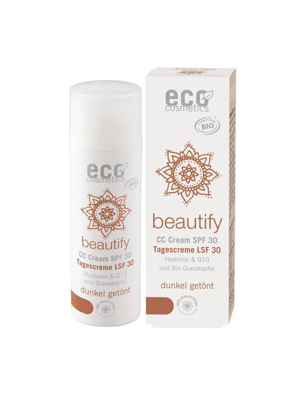 Eco Cosmetics CC creme SPF 30 BIO - mørk (50 ml) - omfattende pleje til din hud