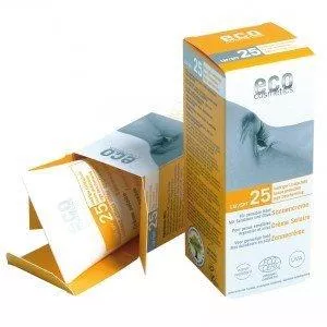 Eco Cosmetics Solcreme SPF 25 BIO (75 ml) - 100% naturlig, med mineralfiltre