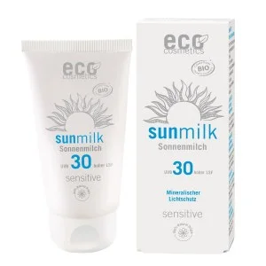 Eco Cosmetics Solmælk SPF 30 Sensitiv BIO (75 ml) - med naturlige mineralske filtre