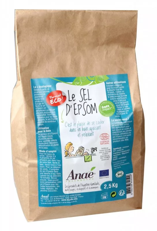 Ecodis Anaé by Epsom salt (2,5 kg sæk) - til bad, scrub og have