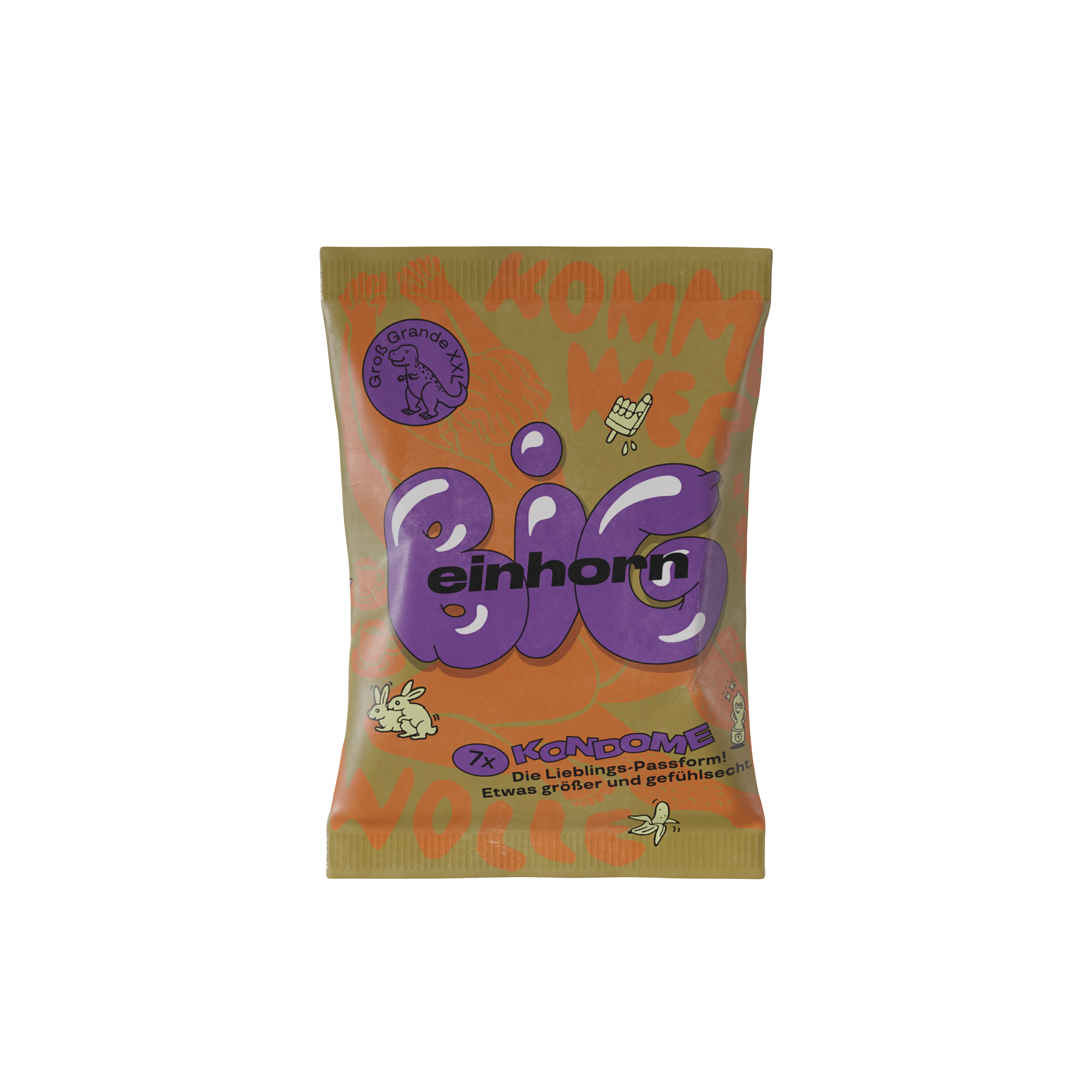 Einhorn Kondomer Big 3 stk - veganske, uden parfume