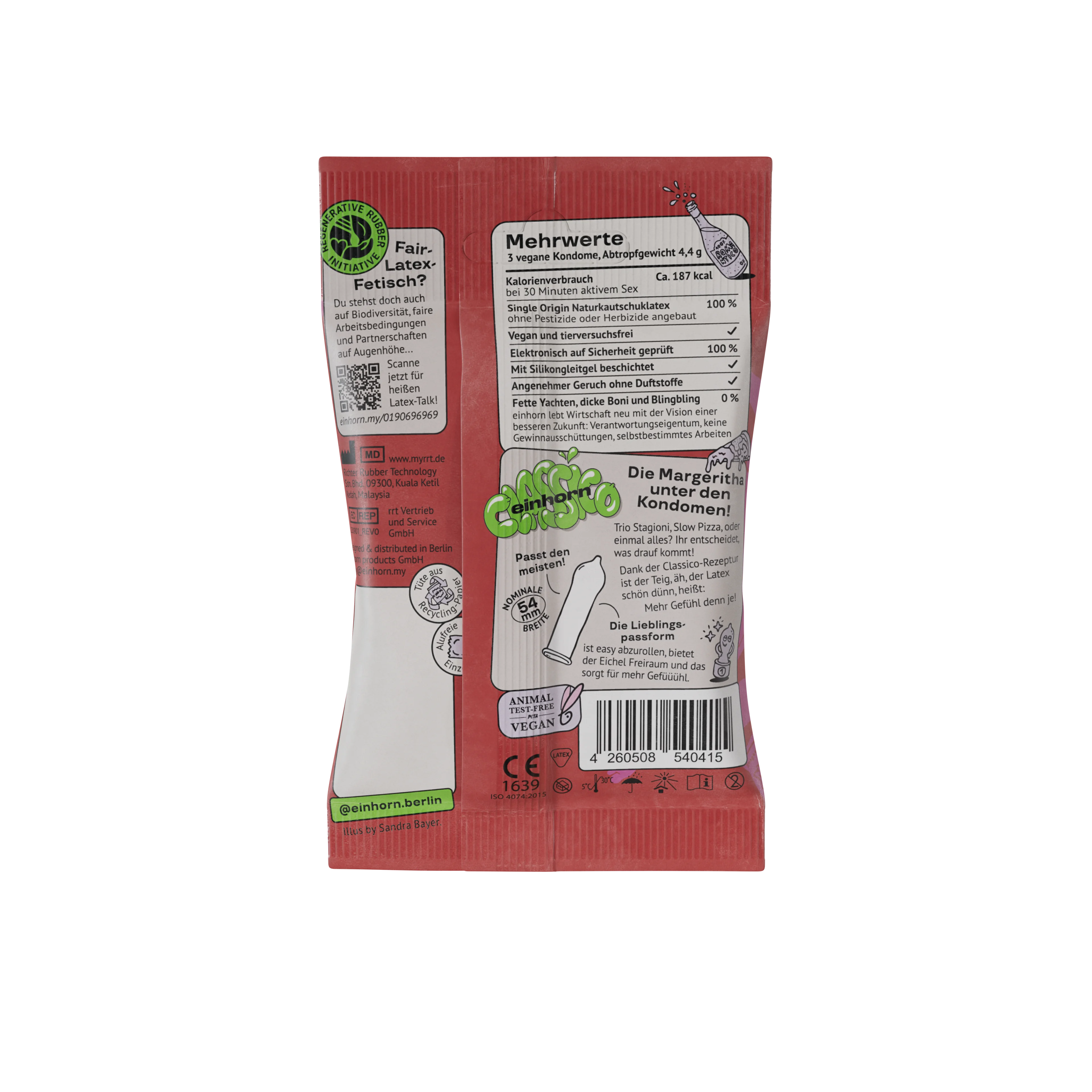 Einhorn Kondomer Classic 3 stk. - veganske, uden parfume