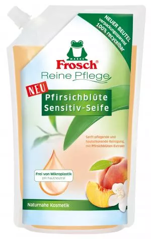 Frosch EKO flydende sæbe Peach - udskiftningspatron (500 ml)