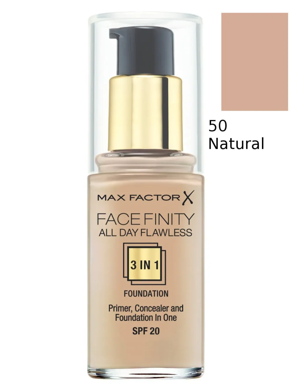 Facefinity 3-i-1 Foundation - 50 Natural 30 ml