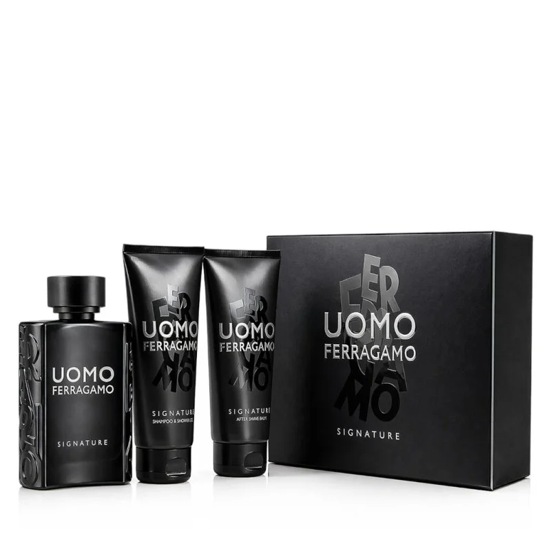 Uomo Signature Eau de Parfum til mænd 100 ml + aftershave-balsam 100 ml + herreshampoo og brusegel