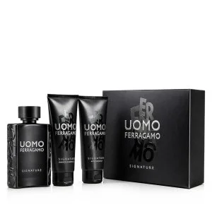 Salvatore Ferragamo Uomo Signature Eau de Parfum til mænd 100 ml + aftershave-balsam 100 ml + herreshampoo og brusegel