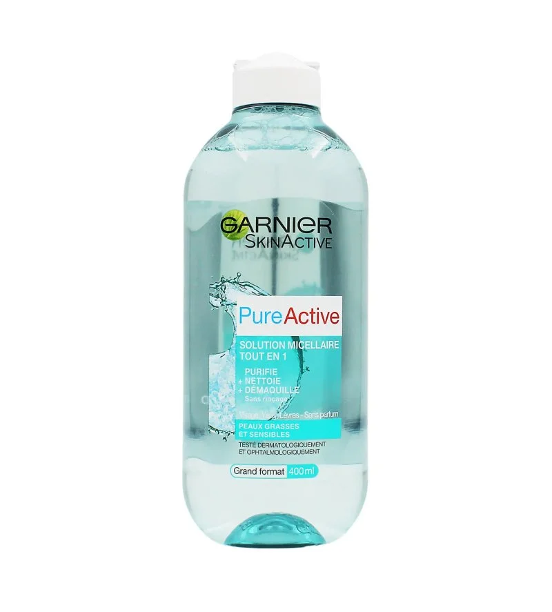 SkinActive PureActive All-in-1 Micellar Solution micellarvand til fedtet og sensitiv hud 400 ml