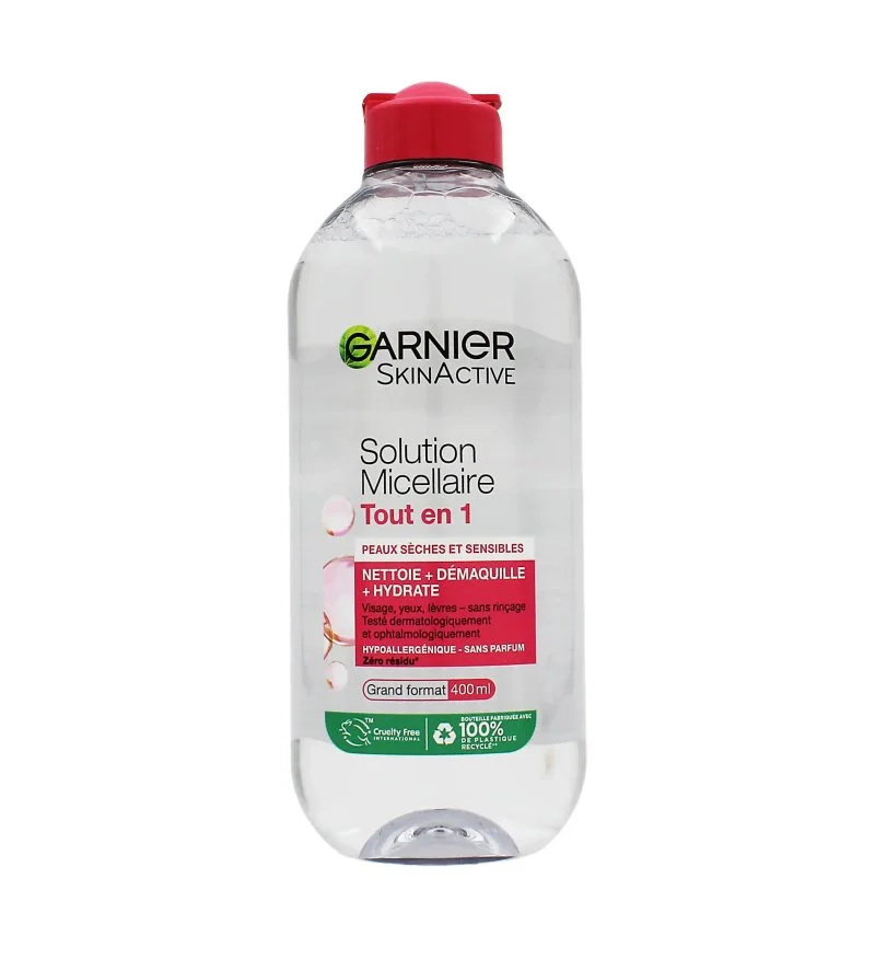 SkinActive All-in-1 Micellar Solution micellarvand til tør og sensitiv hud 400 ml