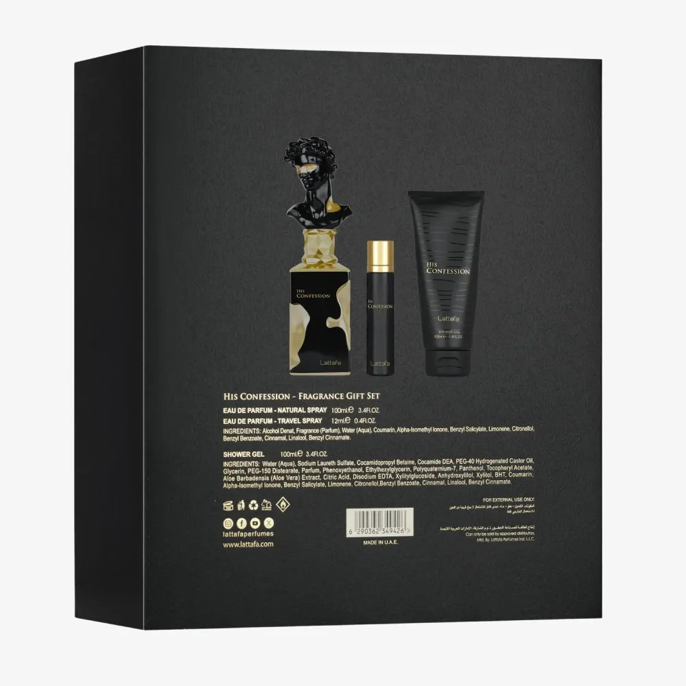 His Confession 100 ml + EDP MINI 12 ml + SG Eau de Parfum til mænd
