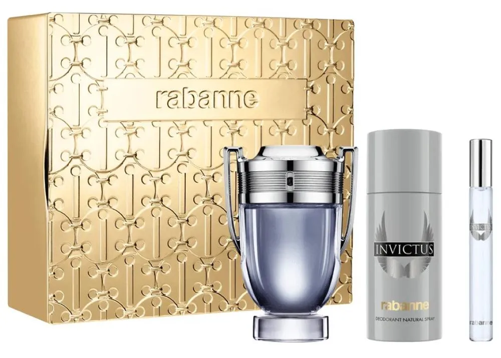 Invictus EDT 100 ml + EDT mini 10 ml + deodorantspray til mænd 150 ml