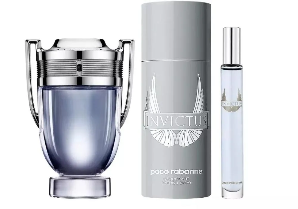 Invictus EDT 100 ml + EDT mini 10 ml + deodorantspray til mænd 150 ml