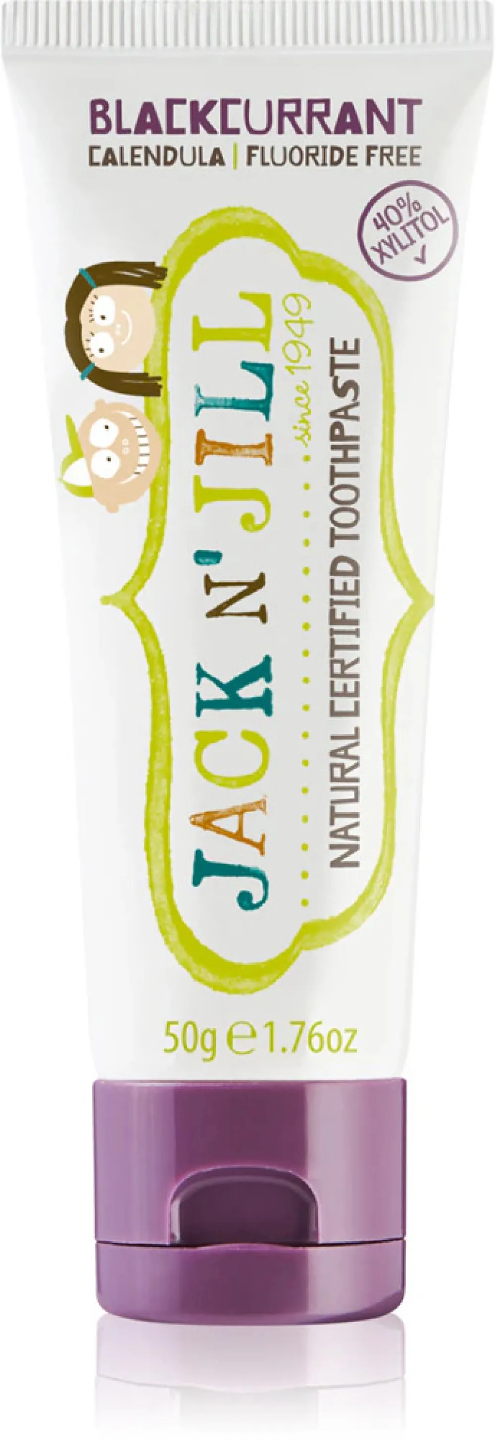Jack n Jill Børnetandpasta - jordbær BIO (50 g) - fluoridfri, med økologisk calendulaekstrakt