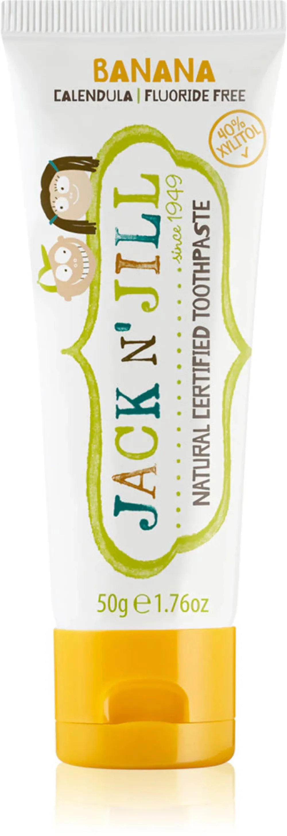 Jack n Jill Børnetandpasta - jordbær BIO (50 g) - fluoridfri, med økologisk calendulaekstrakt