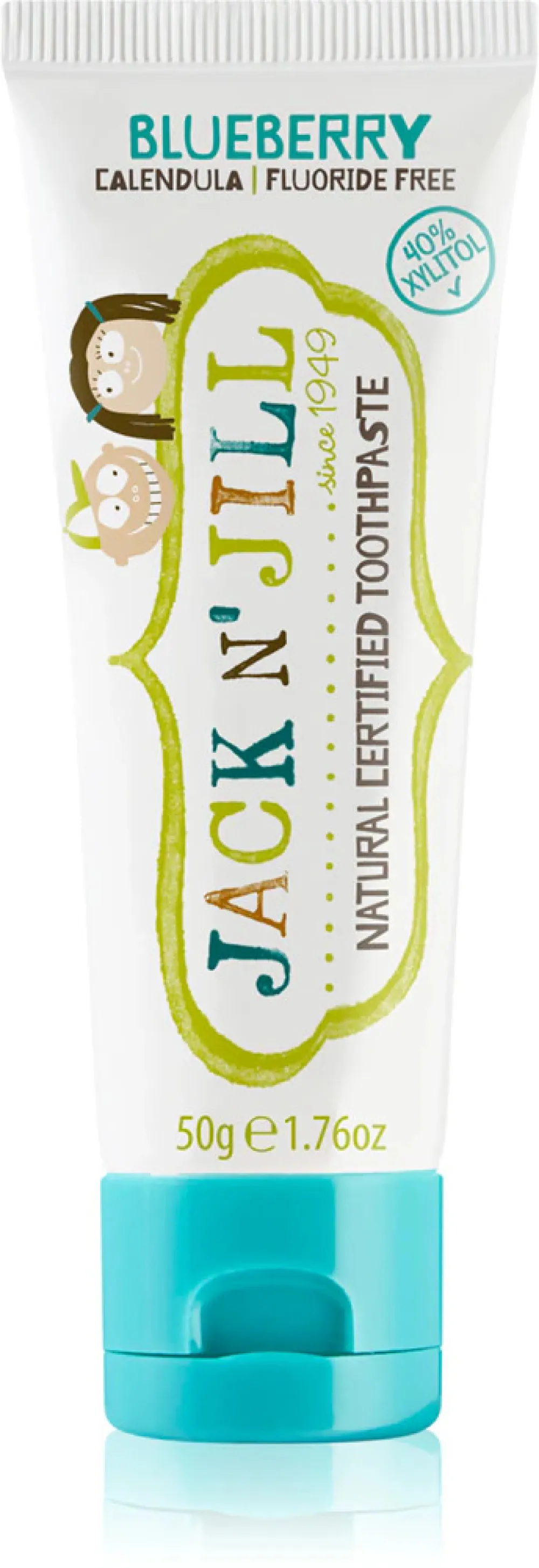 Jack n Jill Børnetandpasta - jordbær BIO (50 g) - fluoridfri, med økologisk calendulaekstrakt