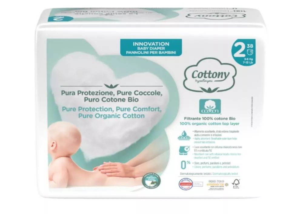 Cottony Engangsbleer til babyer af biobomuld 3-6 kg