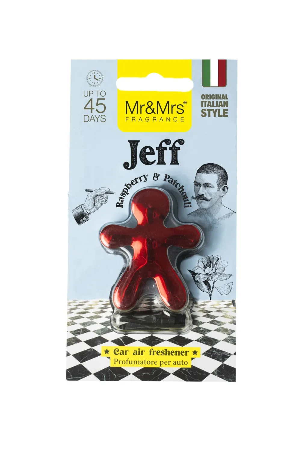 Jeff Chrome Hindbær & Patchouli bilparfume rød