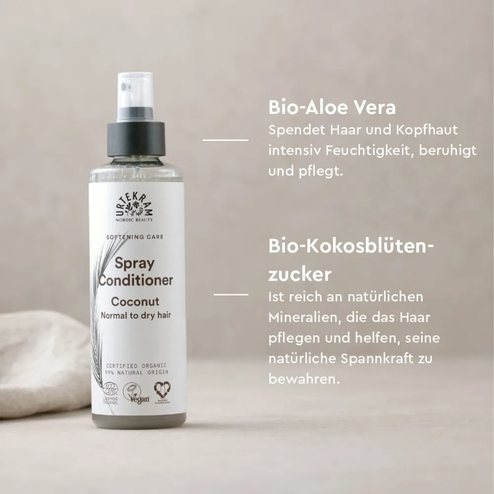 Urtekram Conditioner spray kokosnød 250ml BIO, VEG